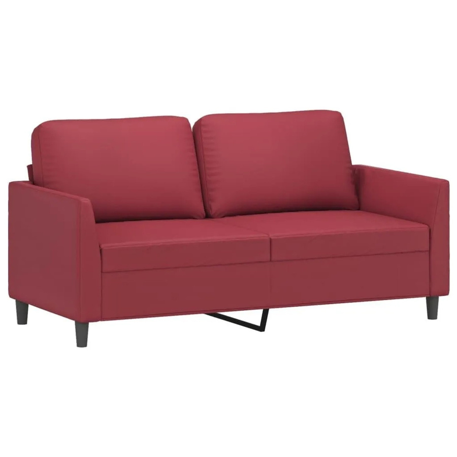 vidaXL 2-Sitzer-Sofa in Weinrot mit Kunstleder und Metallrahmen - Bild 2