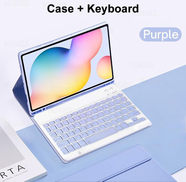 Samsung Galaxy Tab S6 Lite 10,4 Zoll Hülle mit abnehmbarer Tastatur in Purple, Portuguese Layout - Bild 1