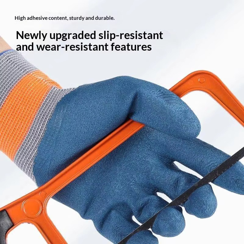 Dornensichere Gummi-Handschuhe von KOQZM mit Handflächenbeschichtung, wasserdicht und langlebig für Garten, Landwirtschaft und Bau, Farben: Grün und Blau - Bild 2
