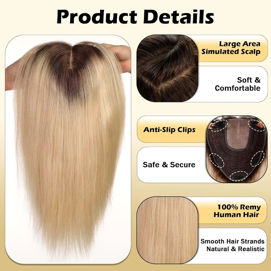 HAIRCUBE Haarteil Remy Echthaar, Braun zu Blond Ombré, 16 Zoll, Damen - Bild 5