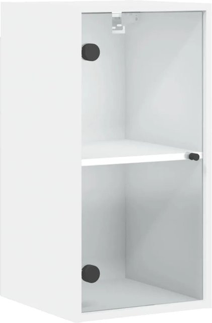 vidaXL Wandschrank Weiß mit Glastüren und Regalböden B/T/H: 35 x 37 x 68,5 cm - Bild 1
