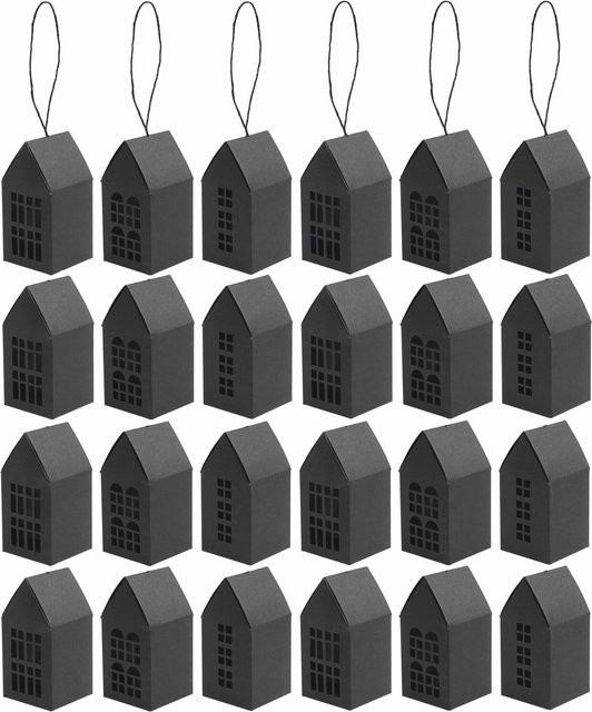 Rico Design Adventskalender mit 24 schwarzen Papphäusern zum Aufhängen - Bild 1