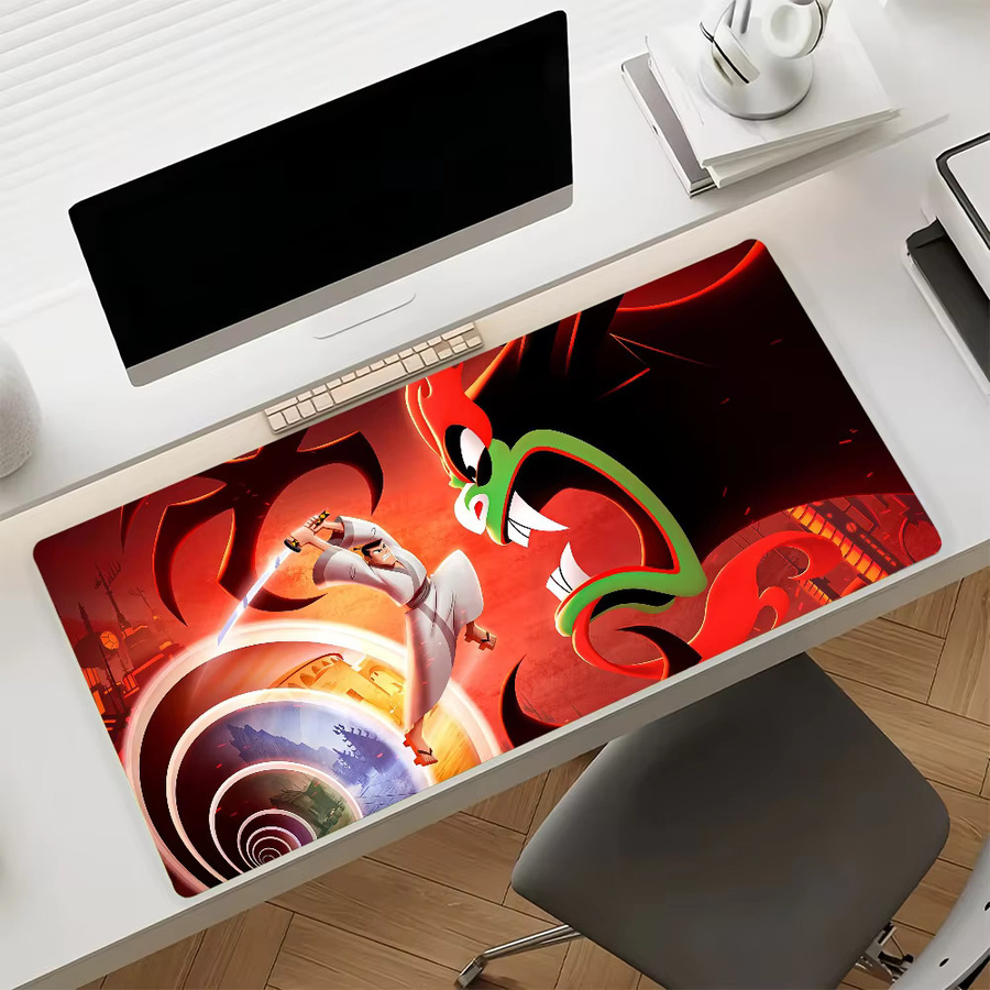 Cartoon S-Samurai J-Jack-S Mauspad in Multicolour, rutschfeste Gamer-Computermatte für Schreibtisch und Laptop - Bild 6