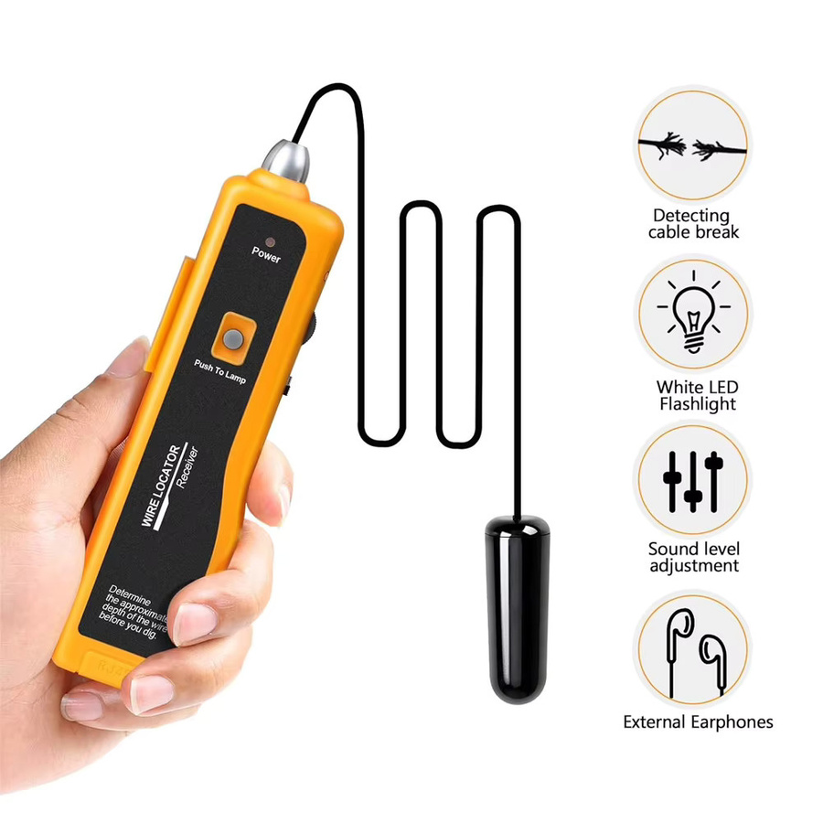 Noyafa NF-816 Unterirdischer Kabel-Tracker und professioneller Kabeltester mit Anti-Interferenz-Funktion in Gelb - Bild 2