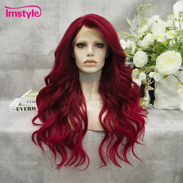 Imstyle Perücke, rote Wasserwelle, synthetisch, Damen - Bild 1