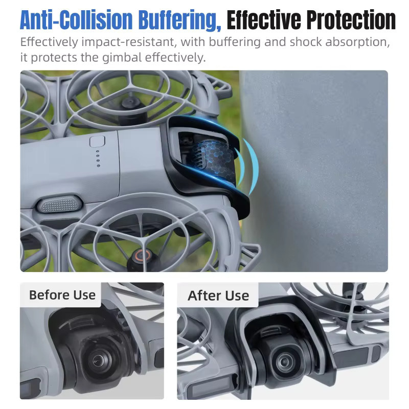 DJI Neo 2 Gimbal-Stoßschutz in Schwarz mit ABS-Schutzleiste und TPE-Stoßstreifen für Anti-Kollisions-Schutz - Bild 4