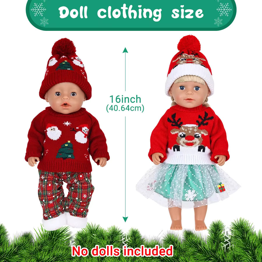 dearbei Strickpuppen-Kleidungsset, Weihnachten, ab 0 Jahre, Set / Bundle - Bild 2