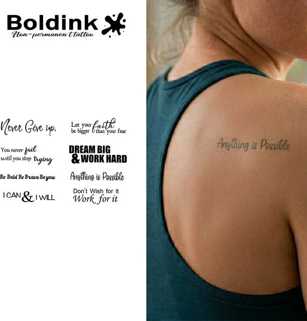 BOLDINK Buchstaben-Tattoo-Aufkleber, Unisex - Bild 1