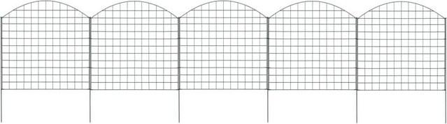 vidaXL Gitterzaun Set Konvex Grün, pulverbeschichteter Stahldraht, B/H: 77,5 x 78,5 cm - Bild 1