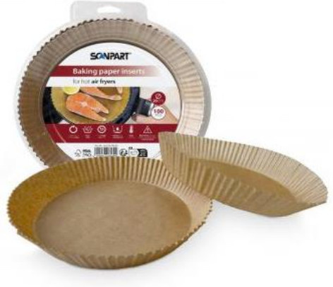 SCANPART Backpapier für Heißluftfritteusen, rund, braun, Durchmesser: 20 cm - Bild 1