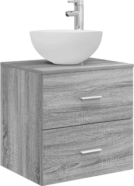 vidaXL Wandmontierter Waschtisch in Grau Sonoma mit Schubladen, Modernes Badezimmer-Unterschrank-Design, B/T/H: 49,5 x 41 x 64,5 cm - Bild 1