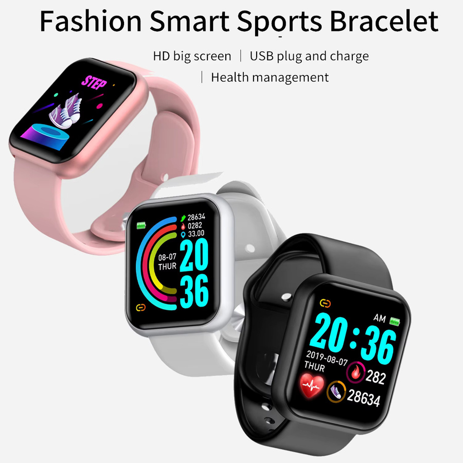 CHAOGENB Smartwatch Y68 in Schwarz mit Bluetooth, Fitness-Tracker und Schlafmonitor für Damen und Herren - Bild 5