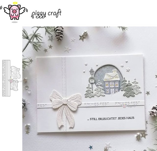 Piggy Craft Metall-Stanzform Fliege in Silber für Papier und Bastelarbeiten - Bild 1