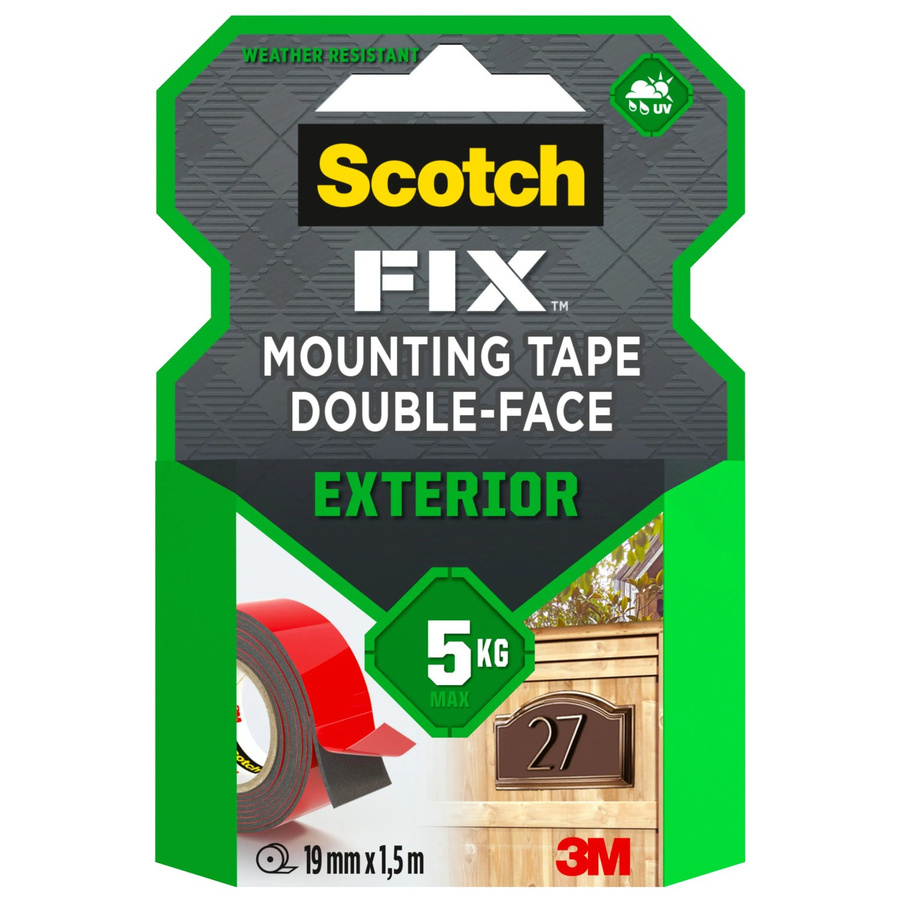 Scotch-Fix Außenmontageband 5412-1915-P Doppelseitig Schwarz Breite: 1,9 cm, Länge: 150 cm - Bild 2