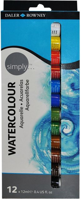 Daler-Rowney Simply Aquarellfarben-Set mit 12 Farbtuben à 12 ml in Multicolour - Bild 1