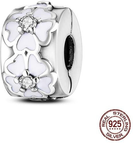 Lily there Clip-Charm, 925 Silber, Zirkonia, Perle, Damen, Weiß - Bild 1