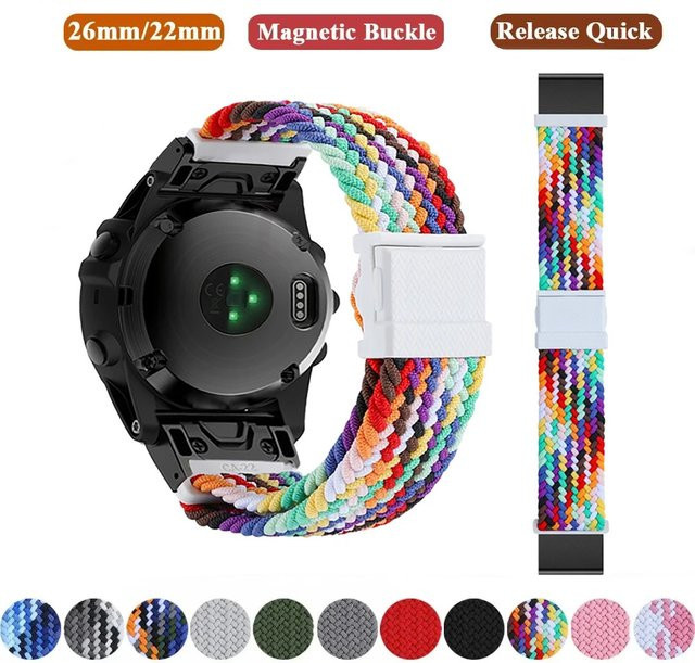 QCTOG Uhrenarmband Nylon, Textil/NATO, Bunt, Unisex, 22 26mm - Bild 1