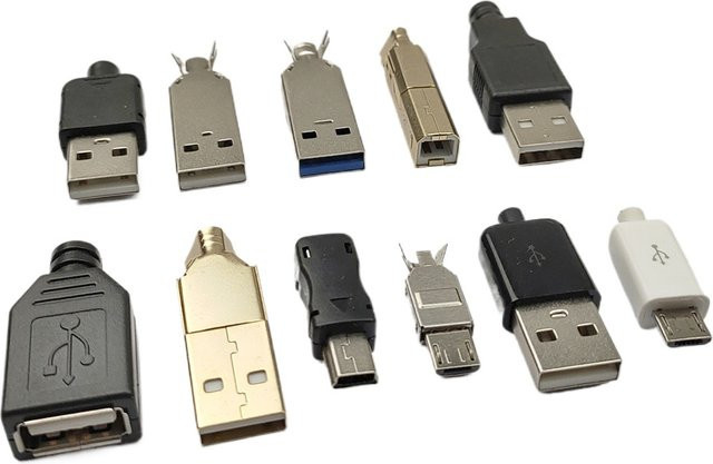 5er Set ZSDZFYLLK Micro-USB Lade- und Datenstecker mit Gehäuse zum Schweißen, Typ-B Adapter Set in Schwarz und Multicolour - Bild 1