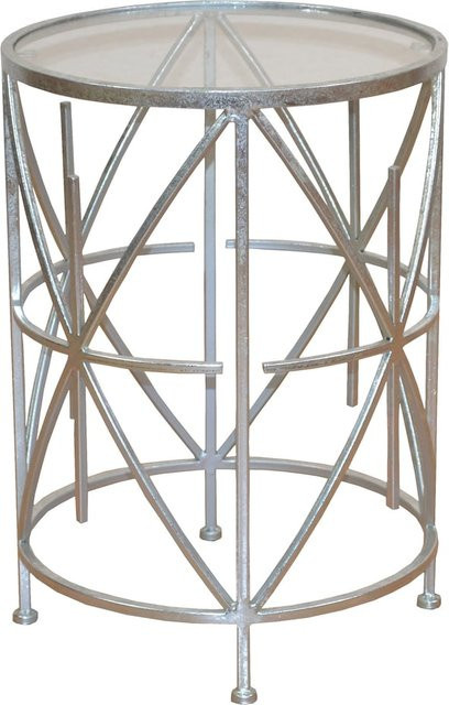 Beistelltisch Jonas von Möbel direkt online in Silber mit Glasplatte, rund, B/T/H: 36 x 36 x 51 cm - Bild 1