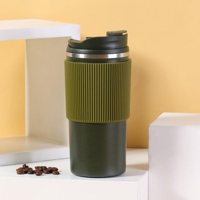 Yiran Furniture Silikon Trinkbecher für Kaffee und Wasser, 480ml, Schwarz, Rot, Grün, Grau - Bild 1