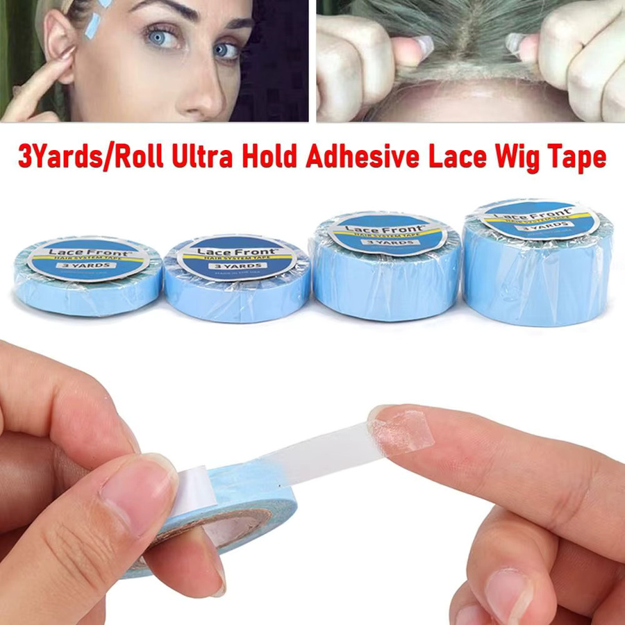 Ultra-Hold Perückenband, doppelseitig, wasserfest, blau, 3 Yards - Bild 3