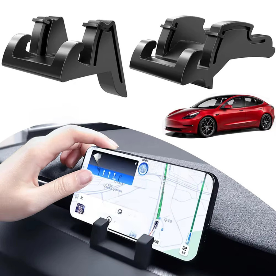 Multifunktions-Navigationshalterung aus Silikon für Tesla Model Y und Model 3/3+, Mittelkonsole in Schwarz - Bild 7