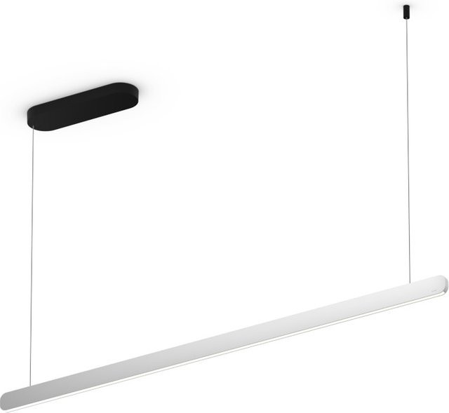 Occhio Mito linear volo 140 up LED-Pendelleuchte in Schwarz matt mit silbernem Kopf, dimmbar mit Occhio air Modul und x-tra warm LED (2200K - 3500K) - Bild 1