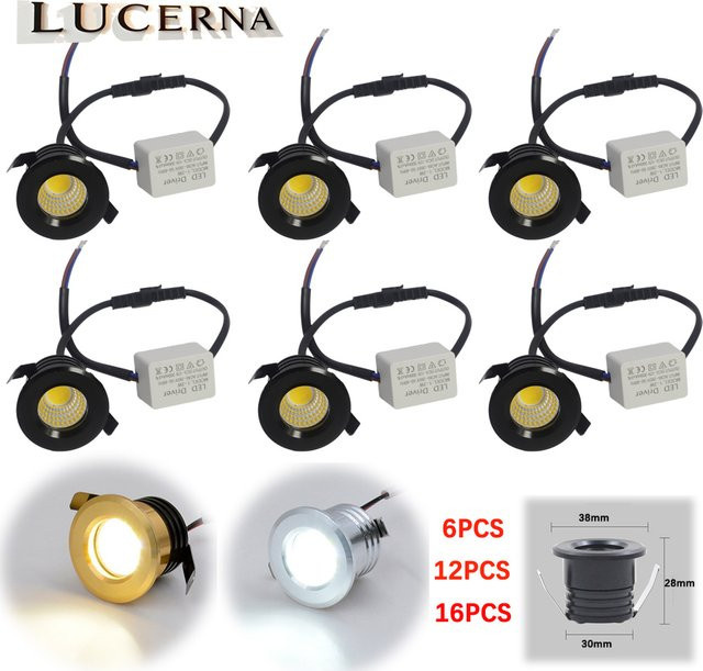 LUCERNA Mini-LED-Einbau-Downlight, runder LED-Strahler für Vitrinen und Möbel, 3 W - Bild 1