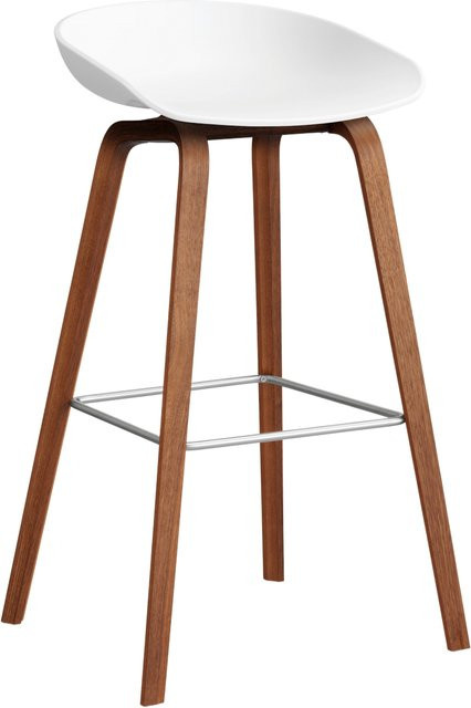 HAY About A Stool AAS 32 Hocker in Weiß mit Eichenholz oder Walnussholz und Polypropylen - Bild 1