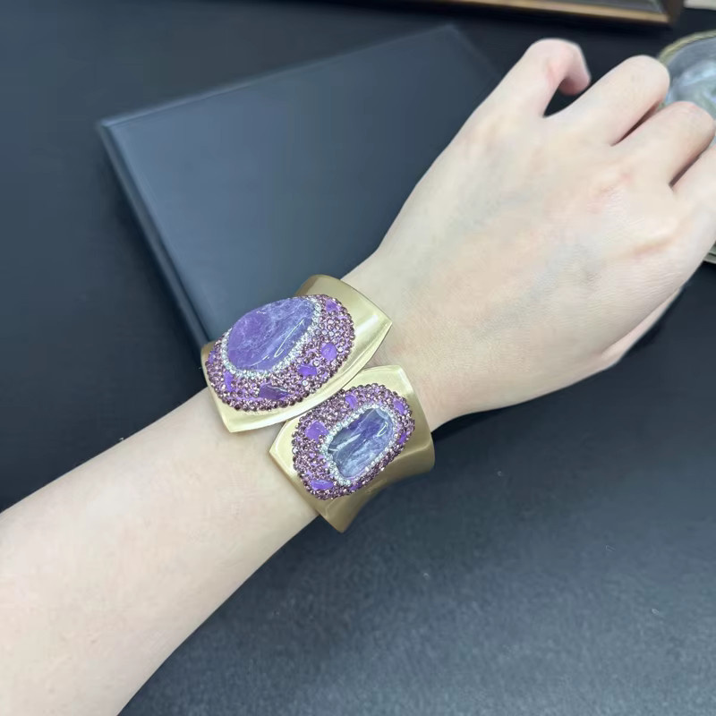 mutu Armreif, Rosenquarz, Amethyst, Zirkon, Damen - Bild 1