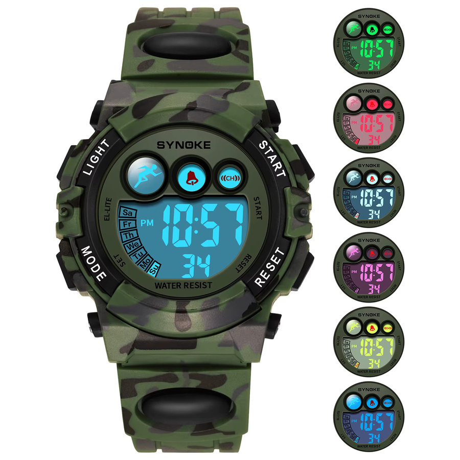 SYNOKE Digitaluhr, Kunststoff, Schwarz, Kinder - Bild 1