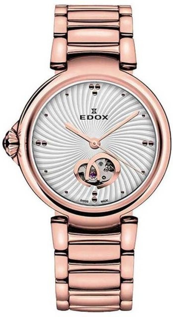 Edox Automatik Armbanduhr, Edelstahl, 33 mm, Damen, Silber, 5 ATM - Bild 1