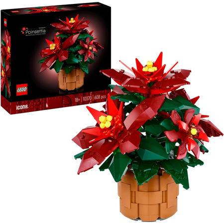 LEGO Icons Weihnachtsstern Konstruktionsspielzeug in Rot und Gelb