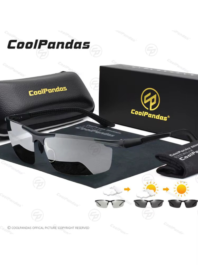 CoolPandas Sportsonnenbrille, Herren, Vollrand, Schwarz, Kunststoff, polarisiert - Bild 5