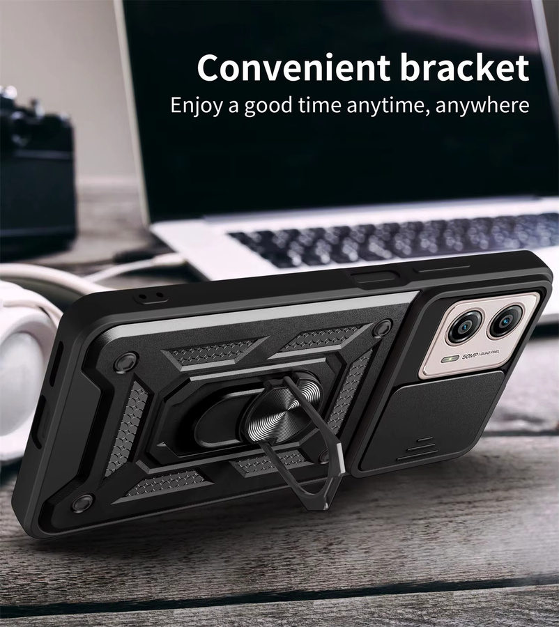 Motorola Moto G13 G23 G53 5G Magnetische Schutzhülle mit Ring in Schwarz oder Blau - Bild 3