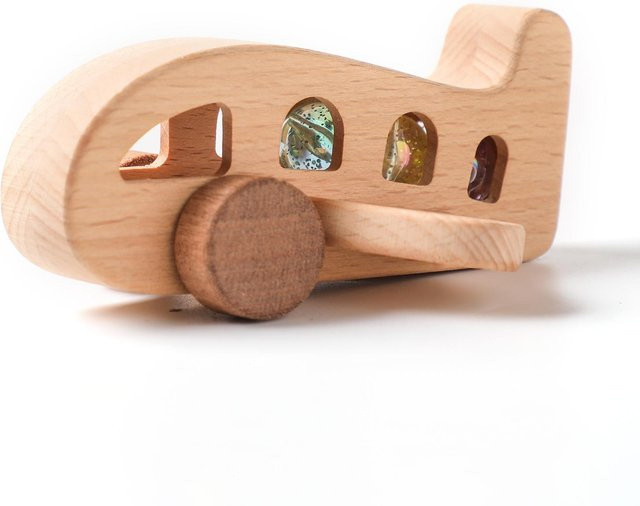 Binchi Outdoor Product Montessori Baby Holz Flugzeug Spielzeug, ab 0 Jahre - Bild 1
