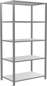 Schulte Steckregal MULTIplus150 Grundregal in Grau mit 5 Fachböden und Kreuzstrebe, B/T/H: 200 x 100 x 60 cm - Bild 1