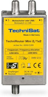 TechniSat TechniRouter Mini 2/1x2 Unicable Multischalter für Twin-Empfang, Silber - Bild 1