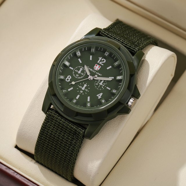yolako Armbanduhr, Quarz, Textil/NATO, Schwarz, Herren - Bild 1