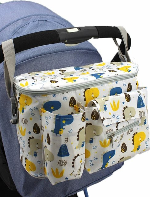 Hängetasche für Kinderwagen in Grün und Multicolour mit großem Fassungsvermögen und Reißverschlusstasche zur Aufbewahrung von Babyutensilien - Bild 1