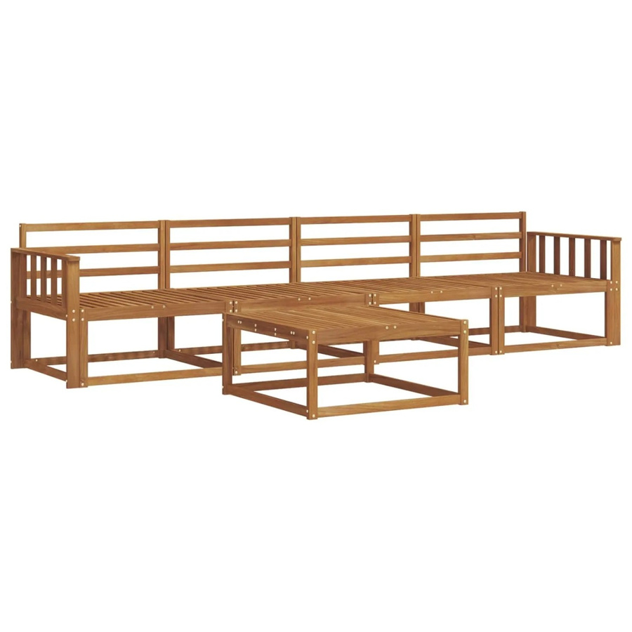 vidaXL Outdoor-Sofagarnitur aus Akazie Massivholz in Braun, 5-teiliges Set mit Tisch und Armlehnen - Bild 2