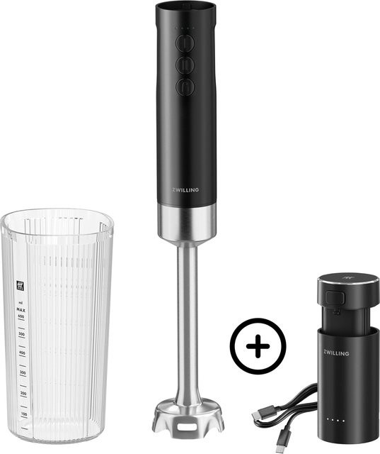 Zwilling Xtend Kabelloser Stabmixer Starter Set Schwarz mit Akku und Ladestation - Bild 1