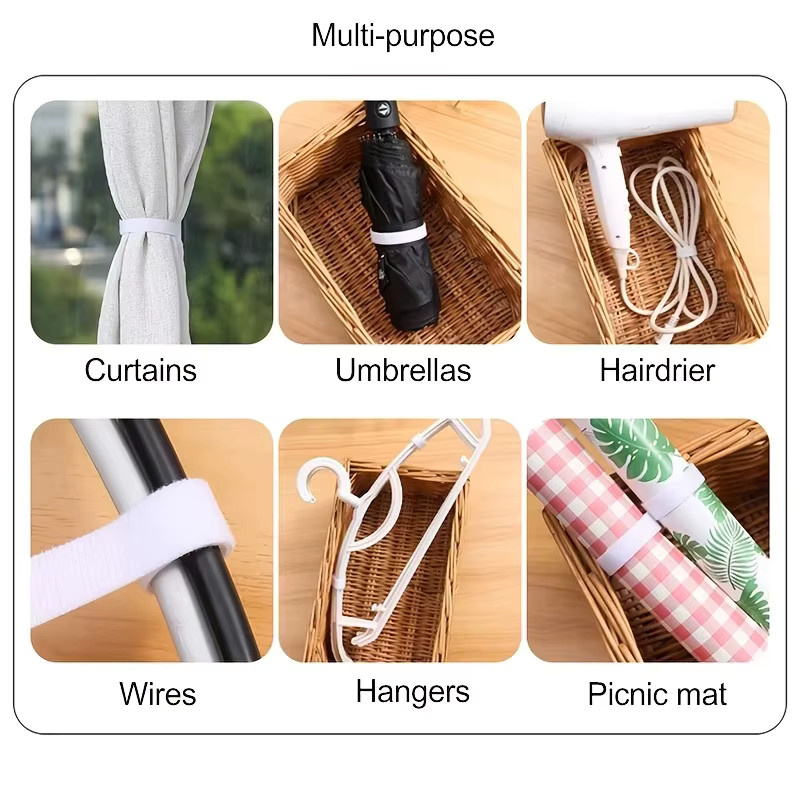 Nylon-Pflanzenverband-Krawatten mit Klettverschluss in Schwarz und Grün, 5 m Gartenschnur zur Wickelunterstützung für Pflanzen und Bambusrohre - Bild 5