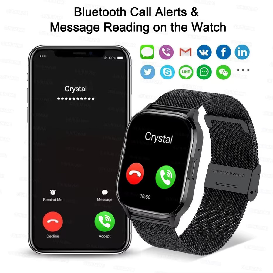 GUHUAVMI Smartwatch, Aluminium, Silber, Unisex - Bild 3