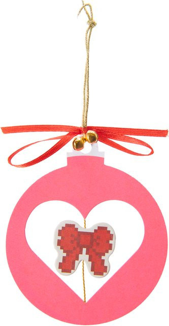 Rico Design Paper Poetry Weihnachtskugel mit Schleifenmotiv und Herz in Neonpink - Bild 1