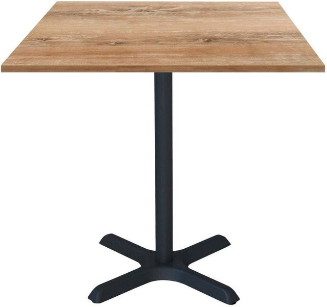 RestooTab Tisch Dina quadratisch in Eiche mit schwarzem Gestell, B/T/H: 70 x 70 x 74 cm - Bild 1