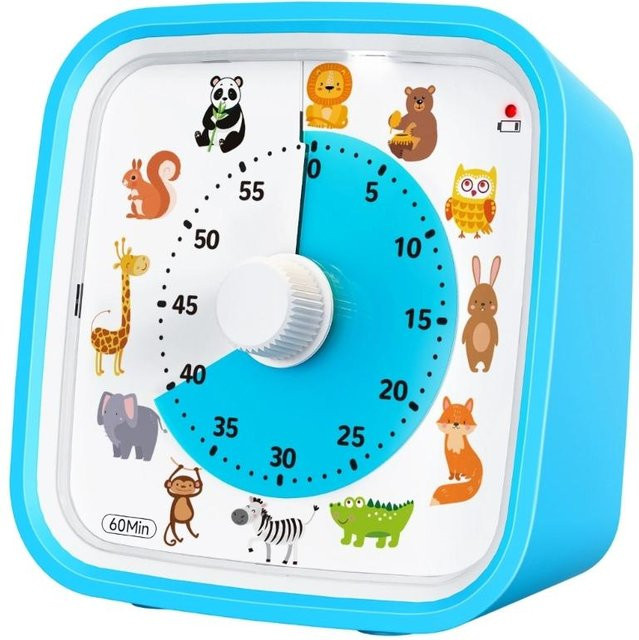 Three Body Visueller Timer mit Regenbogen-Scheibe für Kinder und Erwachsene, 60-Minuten-Countdown in Blau und Multicolour - Bild 1