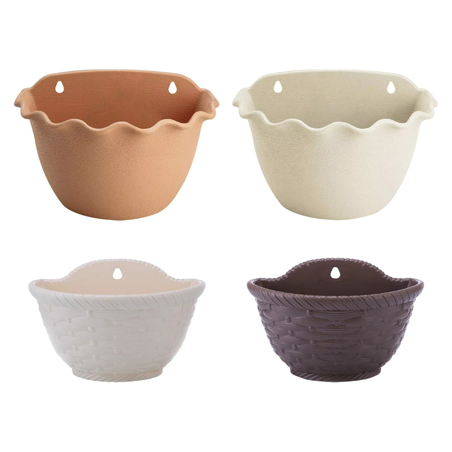 Homyl Hängender Blumentopf als Wandbehang und Geländer-Pflanzkübel in Braun, B/T/H: 35,0 x 20,7 x 20,0 cm - Bild 2