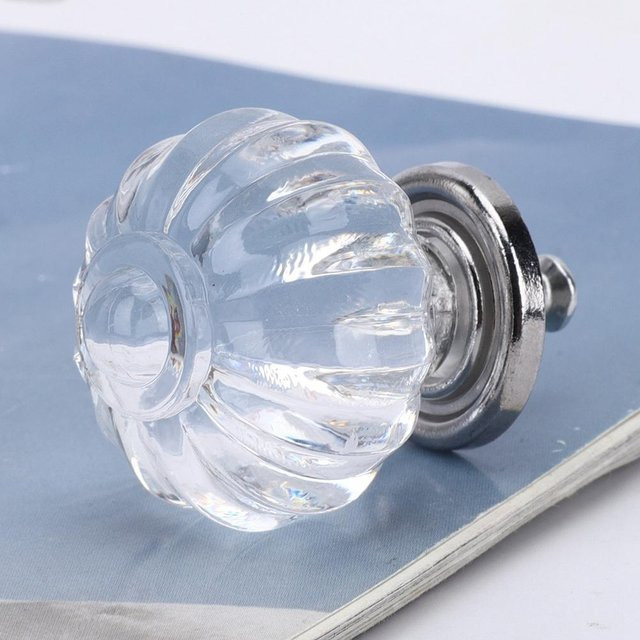 5 Stück Acryl Schranktürknöpfe in Kürbisform von shoemst, transparent, Kristall-Design für Schubladengriffe - Bild 1