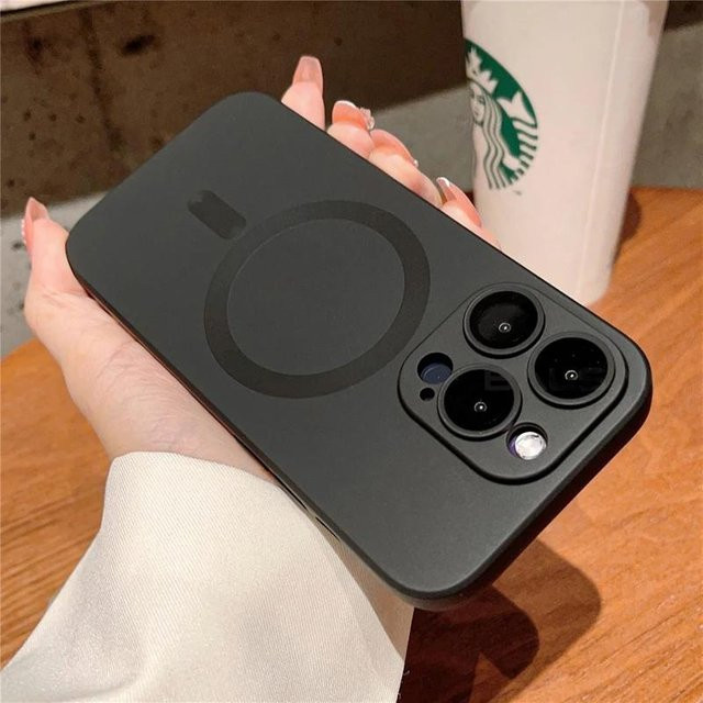 Best Phone Cases Magnetische Silikon Schutzhülle für iPhone 15 14 13 12 11 Pro Max Plus mit MagSafe Wireless Charging Unterstützung in Schwarz - Bild 1